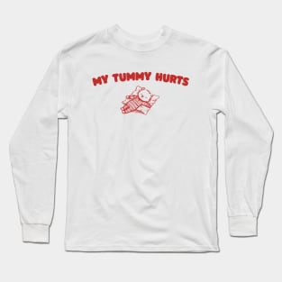 My Tummy Hurts T Shirt, Tummy Ache Tee, Meme T Shirt, Vintage Cartoon T Shirt, Aesthetic Tee, Unisex Long Sleeve T-Shirt